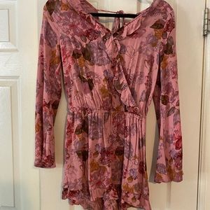 Long sleeve floral romper